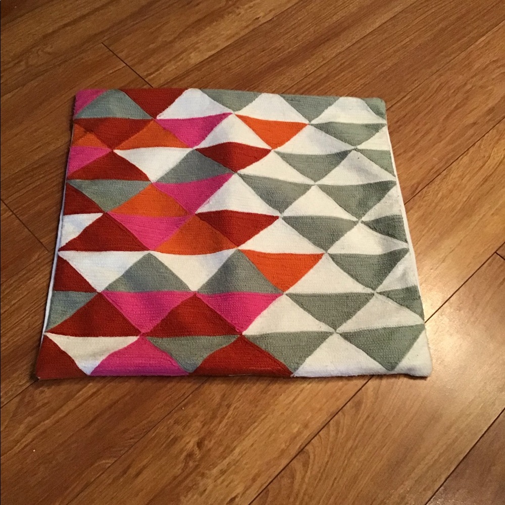 WEST ELM MULTI COLOURED TRIANGLE PILLOW CASES